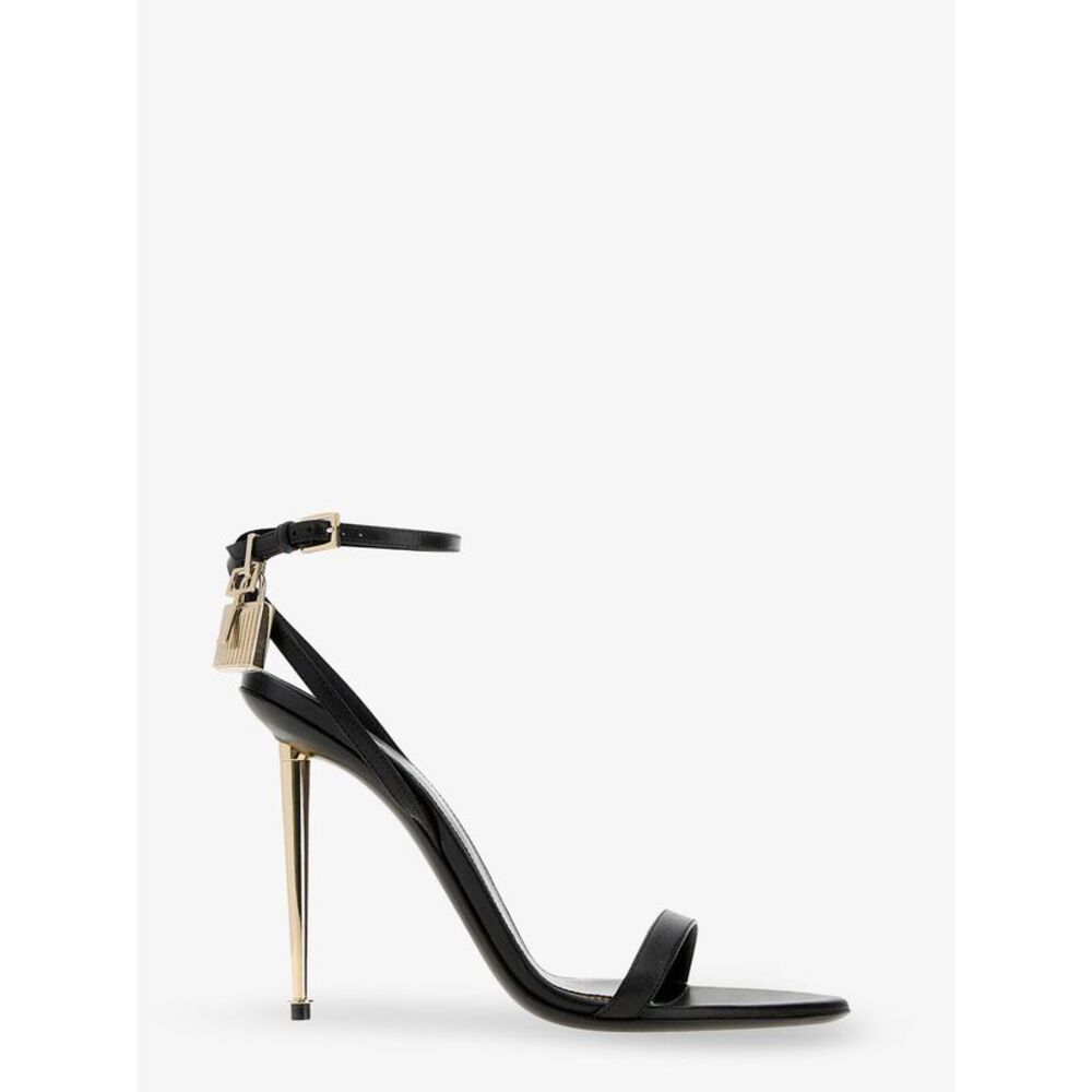 Tom Ford Women Leather Sandals With Metal Padlock Detail
